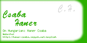 csaba haner business card